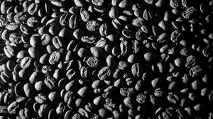 Preview wallpaper beans, coffee, caffeine, macro, black and white