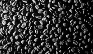 Preview wallpaper beans, coffee, caffeine, macro, black and white