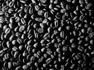 Preview wallpaper beans, coffee, caffeine, macro, black and white