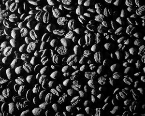 Preview wallpaper beans, coffee, caffeine, macro, black and white