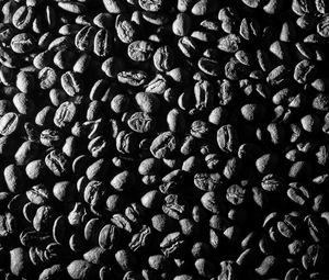 Preview wallpaper beans, coffee, caffeine, macro, black and white