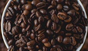 Preview wallpaper beans, coffee, cup, brown, drink