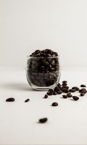 Preview wallpaper beans, coffee, glass, white