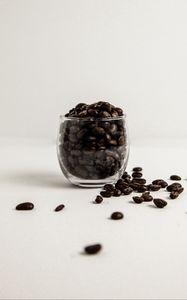 Preview wallpaper beans, coffee, glass, white