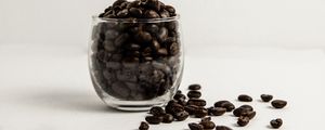Preview wallpaper beans, coffee, glass, white