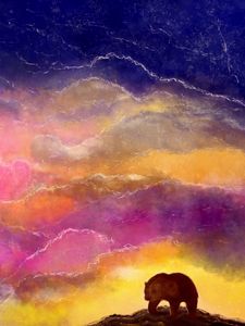 Preview wallpaper bear, art, colorful, sky