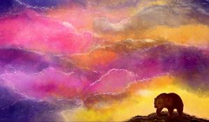 Preview wallpaper bear, art, colorful, sky