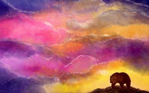 Preview wallpaper bear, art, colorful, sky