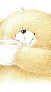 Preview wallpaper bear, art, cup, cute