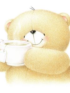 Preview wallpaper bear, art, cup, cute