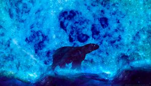 Preview wallpaper bear, art, glow, blue, northern