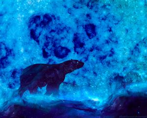 Preview wallpaper bear, art, glow, blue, northern