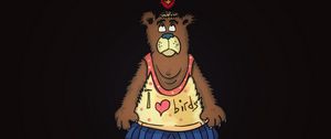 Preview wallpaper bear, bird, friends, funny, art