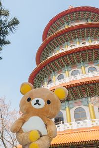 Preview wallpaper bear cub, toy, cute, building, architecture