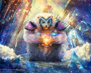 Preview wallpaper bear, fantastic, magic, ball, master, art