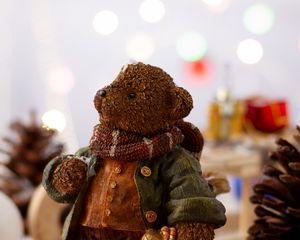 Preview wallpaper bear, figurine, christmas, new year, toys