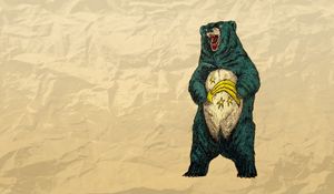 Preview wallpaper bear, paper, crumpled, ill