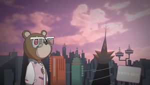 Preview wallpaper bear, style, town, points, building