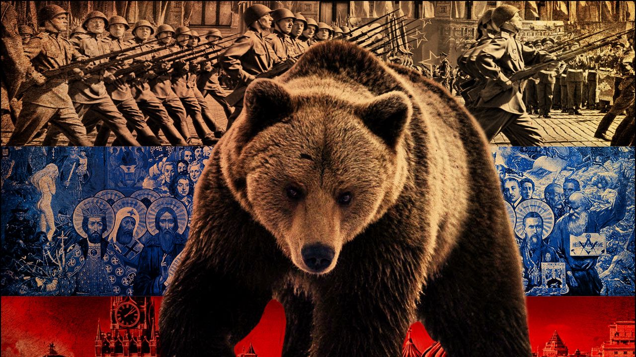 Wallpaper bear, symbol, flag, russia