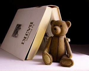 Preview wallpaper bear, toy, book