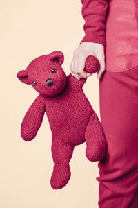 Preview wallpaper bear, toy, hand, pink