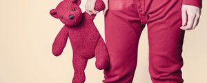 Preview wallpaper bear, toy, hand, pink