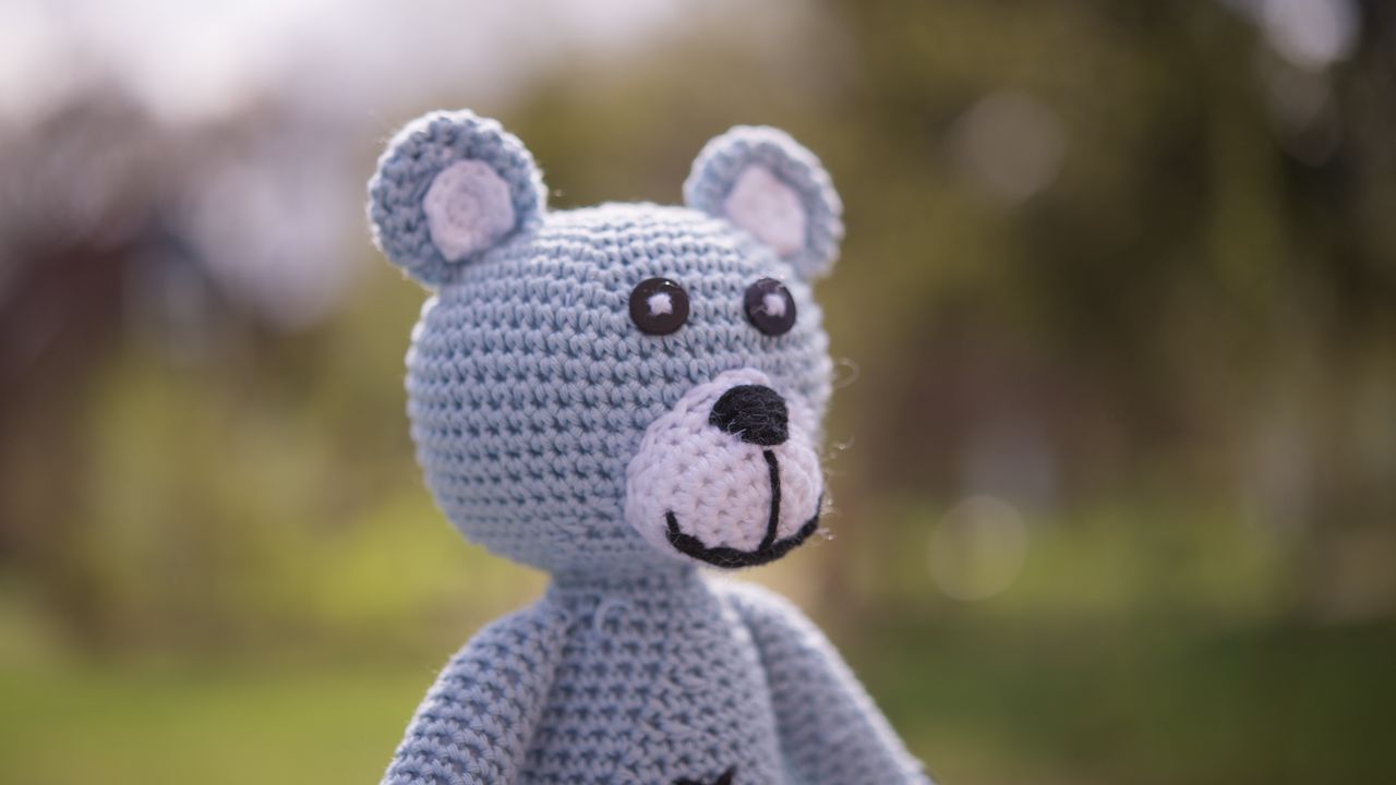 Wallpaper bear, toy, knitted