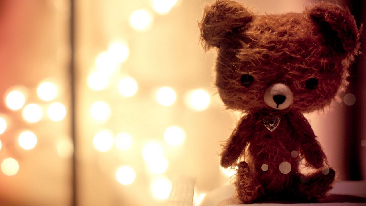 Wallpaper bear, toy, soft, glare