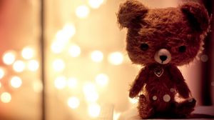 Preview wallpaper bear, toy, soft, glare