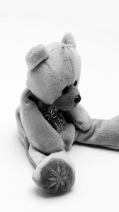 Preview wallpaper bear, toy, soft, black and white