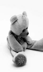 Preview wallpaper bear, toy, soft, black and white