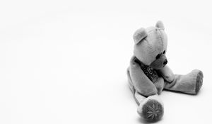 Preview wallpaper bear, toy, soft, black and white