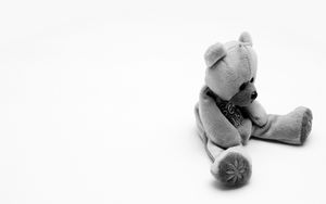 Preview wallpaper bear, toy, soft, black and white