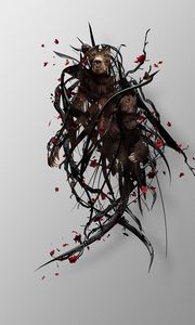 Preview wallpaper bear, twigs, surrealism, image