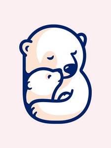 Preview wallpaper bears, bear, hugs, art, vector