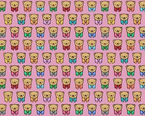 Preview wallpaper bears, multicolored, graphic, background