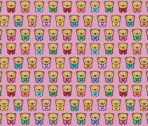 Preview wallpaper bears, multicolored, graphic, background