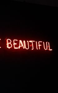 Preview wallpaper beautiful, inscription, neon, dark