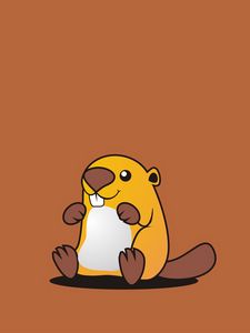 Preview wallpaper beaver, cute, art, vector