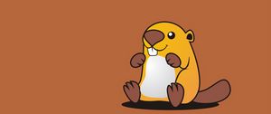 Preview wallpaper beaver, cute, art, vector