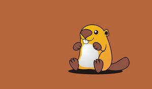 Preview wallpaper beaver, cute, art, vector