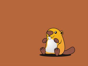 Preview wallpaper beaver, cute, art, vector