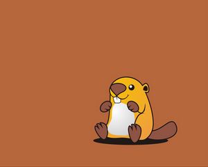 Preview wallpaper beaver, cute, art, vector