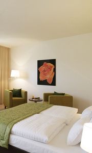 Preview wallpaper bed, bathroom, bedroom, floor lamp, tv, armchair