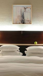 Preview wallpaper bed, bedroom, lights, lamps, comfort