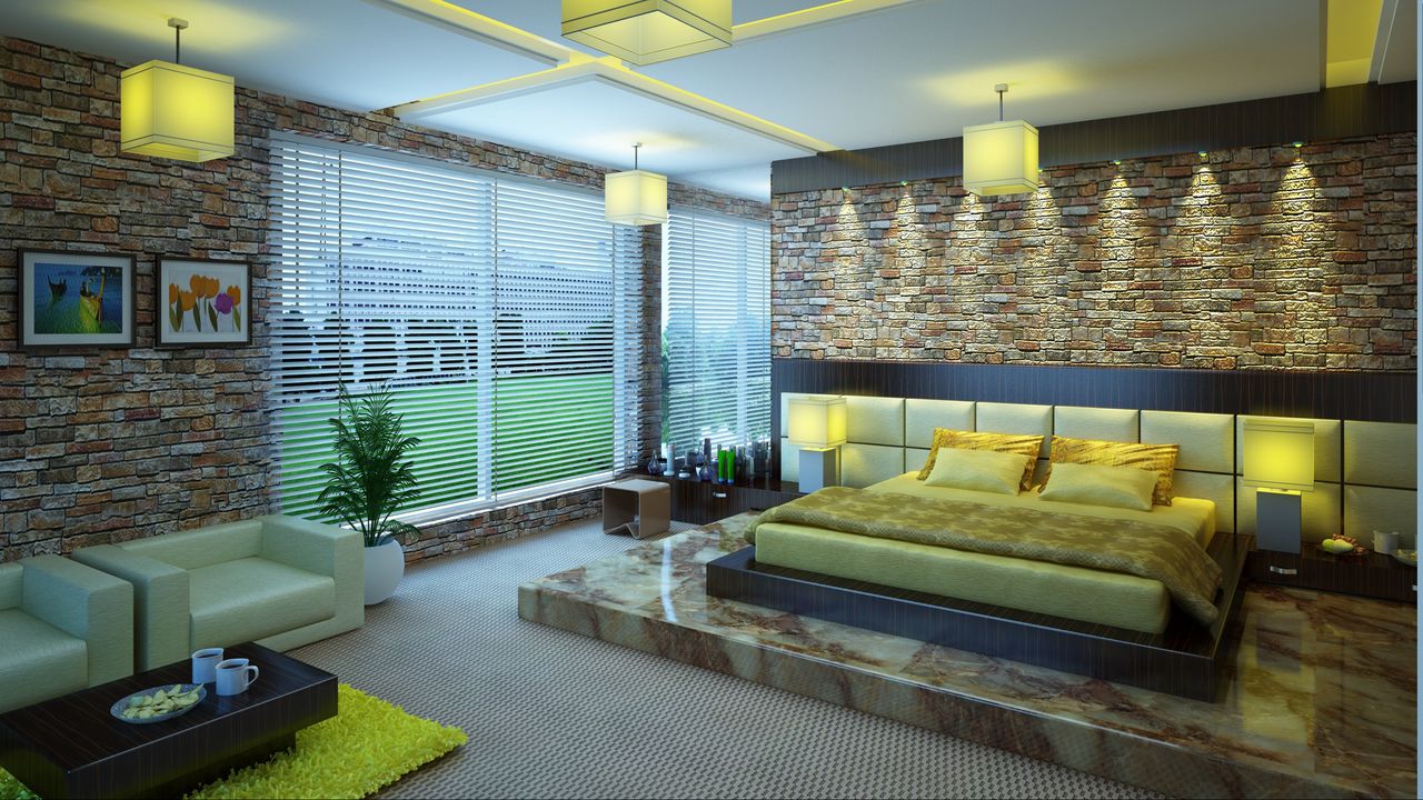 Wallpaper bed, luxury, style, modern, design, interior