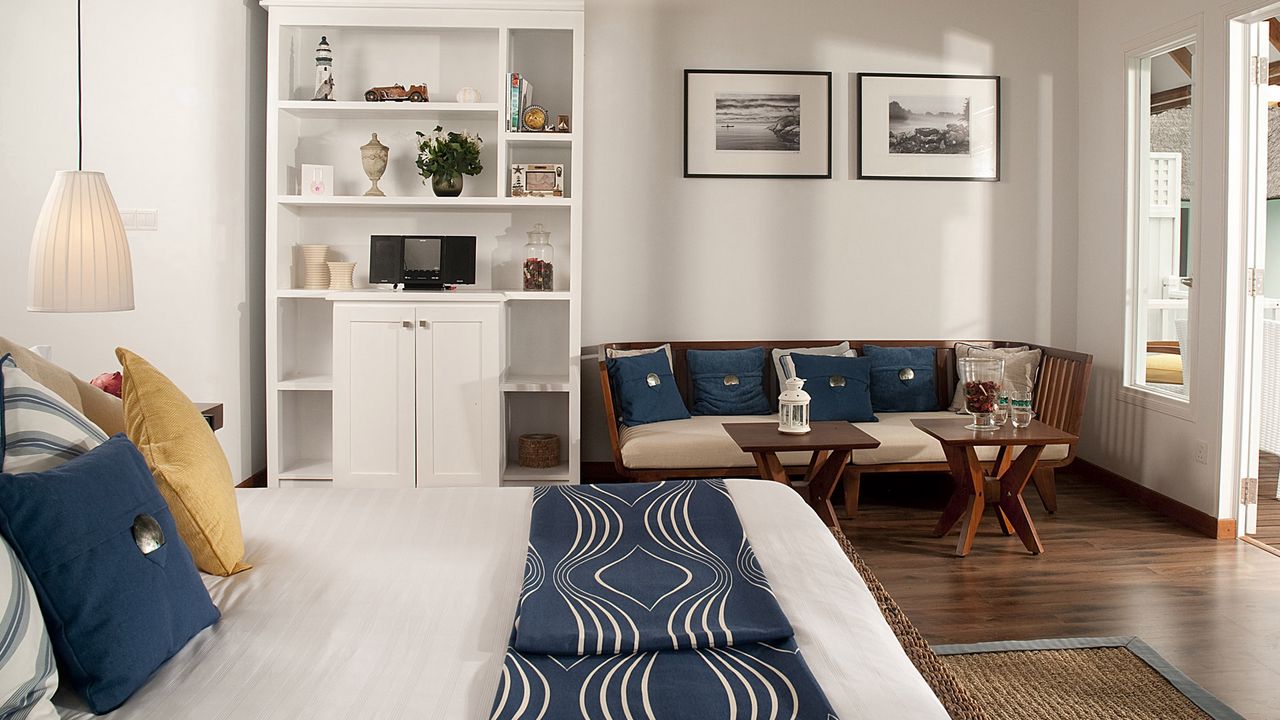 Wallpaper bed, room, furniture, interior, design, modern
