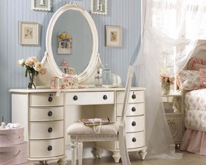 Preview wallpaper bed, table, dresser, mirror, chair, grace