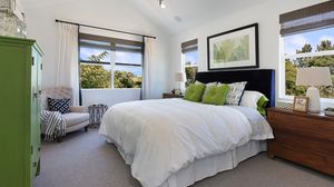 Preview wallpaper bedroom, bathroom, bedding, furniture, design, interior