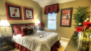 Preview wallpaper bedroom, bathroom, bedding, paintings, comfort